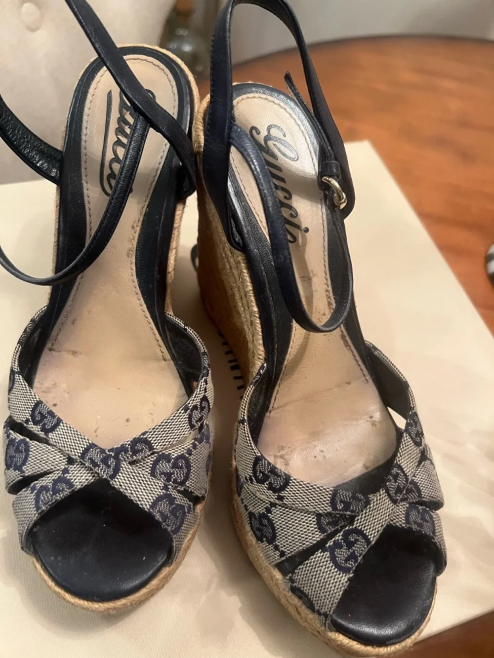 CHANEL Black Leather Platform Slingback Sandals with Buckle - Picture 4 of 6
